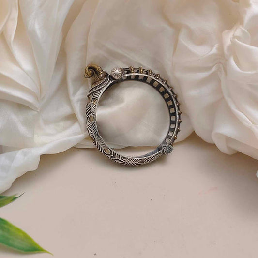 Imperial Two-Tone Oxidised Kada Set – Vintage Bridal Bangles