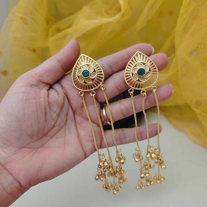 Ethnic Feather-Inspired Oxidised Earrings – Bold Cultural Elegance