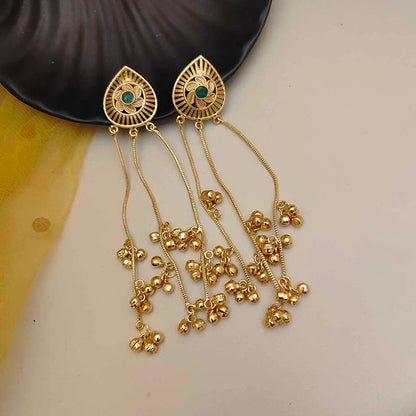 Ethnic Feather-Inspired Oxidised Earrings – Bold Cultural Elegance