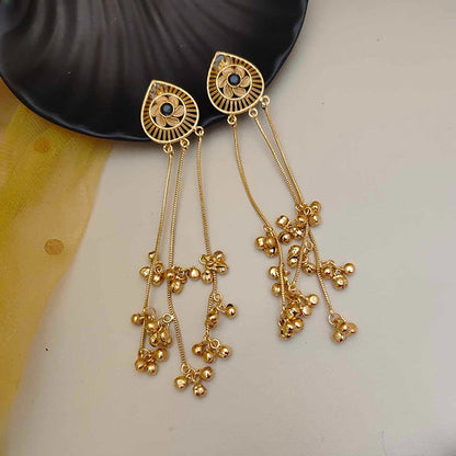 Ethnic Feather-Inspired Oxidised Earrings – Bold Cultural Elegance