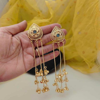 Ethnic Feather-Inspired Oxidised Earrings – Bold Cultural Elegance