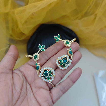 Ornate Peacock Vine Earrings – Antique Finish Heritage Jewellery