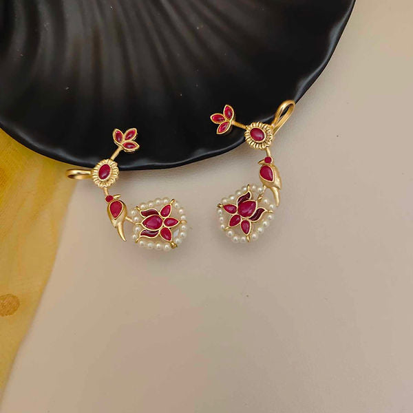 Ornate Peacock Vine Earrings – Antique Finish Heritage Jewellery