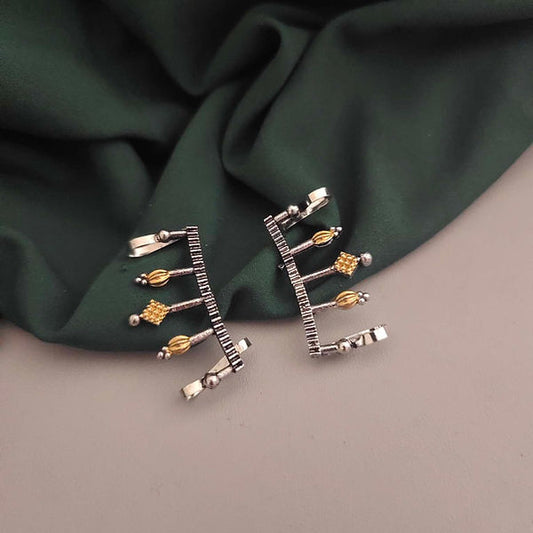 Timeless Ethnic Swirl Earrings – Designer Oxidised Statement