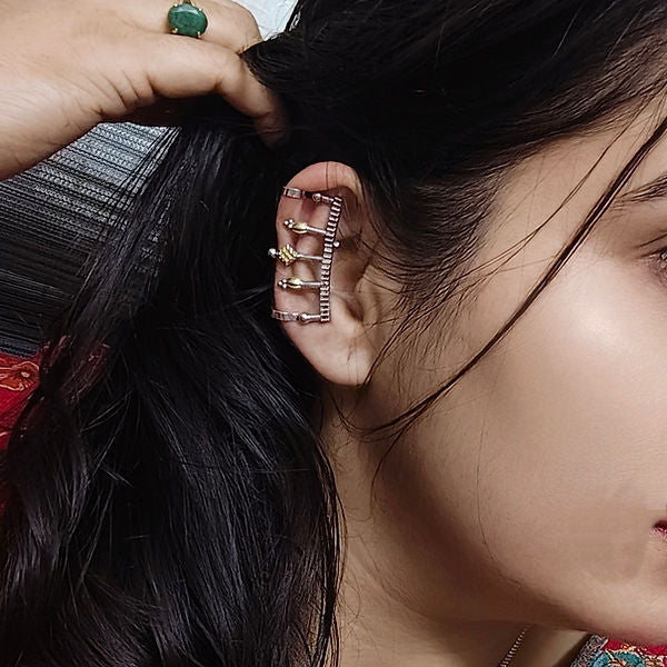 Timeless Ethnic Swirl Earrings – Designer Oxidised Statement