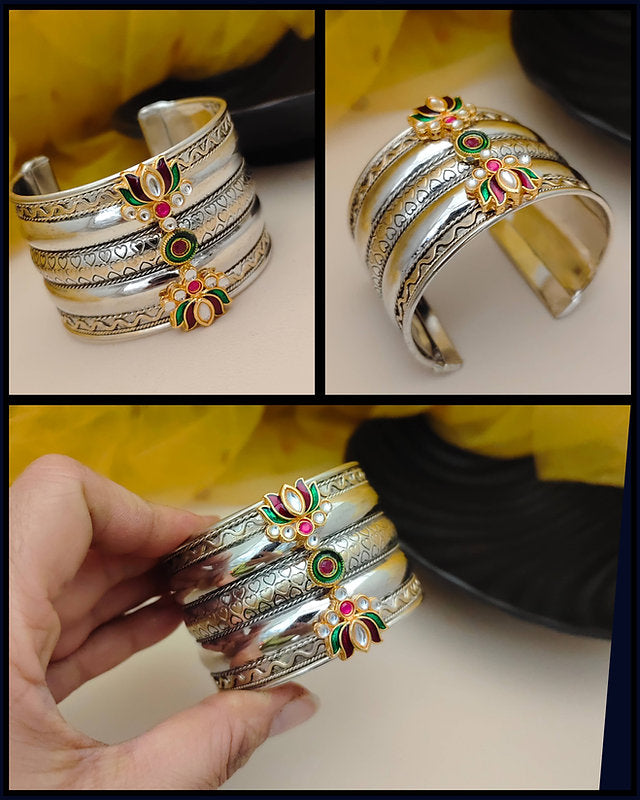 Vintage Inspired Dual-Tone Bangles – Ornate Bridal Kada